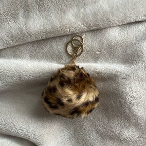 Leopard Pom Pom Keychain
